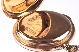 Карманные часы с хронографом и репетиром Volta. Золото 750. Швейцария