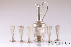 Ликерный набор Р. Аристархов. Серебро 84 пробы. Российская империя