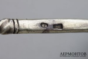 Ложка с эмалью. Алексеев Николай. Серебро 84 пробы. Российская империя.