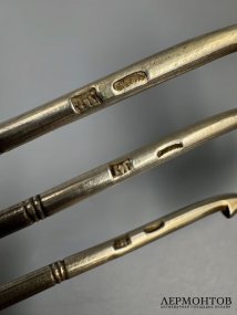 Набор чайных ложек с цветочным декором. Серебро 84 пробы, мастер НГ, 1899–1908