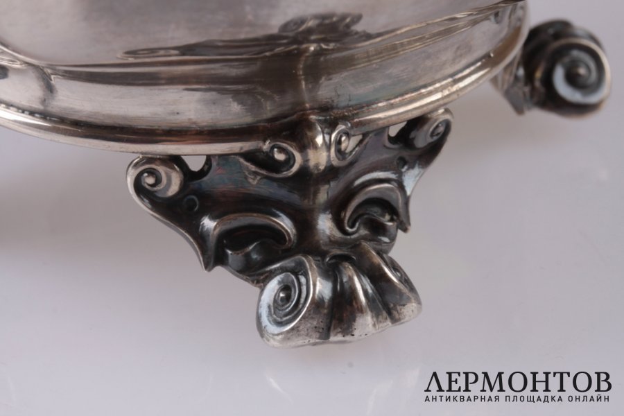 Сахарница в стиле барокко. Debain et Flamant, Серебро 950. XIX век. Франция