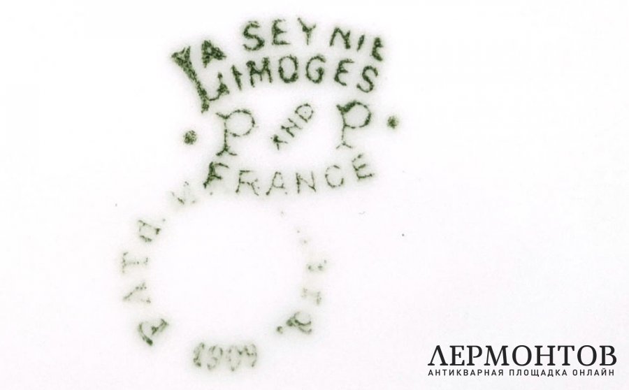 Тарелка Васильки и ромашки. Фарфор, роспись. Франция, Лимож, La Seynie, 1910-е гг.