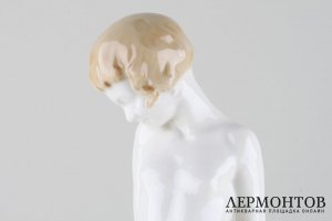 Девушка с борзой, Знакомство. Фарфор, ар-деко. Германия, Хутченройтер, 1955-68