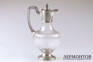 Графин A. Debain. Серебро 950 пробы, хрусталь. Конец XIX в. Франция