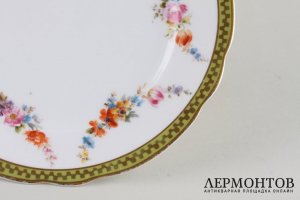 Тарелки десертные, 2 шт. Фарфор, роспись. Гарднер, Российская империя, XIX в.