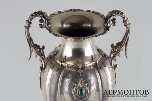 Ваза для цветов с ручками. Серебро 800 пробы. Италия, пер. пол. XX века.
