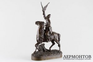 Скульптура Царский сокольничий.Бронза. Россия, Е. Напс. Отливка К.Ф.Верфель, к. 19 века
