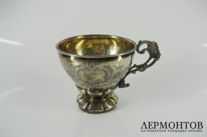 Чайная пара. Серебро 950 пробы, золочение. Франция, XIX век.