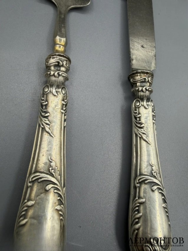 Набор сервировочных приборов. Серебро 84 пробы, сталь, Россия, 1908–1917 годы