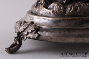 Лампа Жокей на лошади. Бронза, серебрение. Польша, B. Henneberg, ок. 1874-1883 гг. 