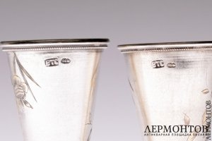 Пара рюмок. Серебро 84. Российская империя