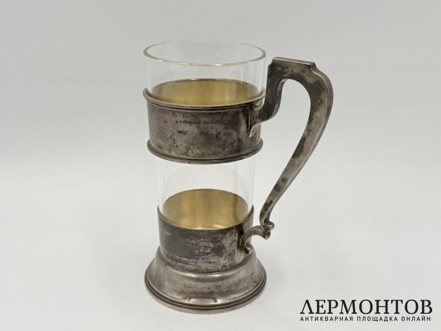 Редкий подстаканник в ст. Модерн. Россия, нач. 20 века. Серебро 84 пробы.