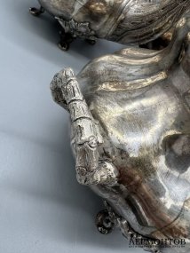 Чайно-кофейный сервиз: кофейник, чайник, сахарница. Серебро 84 пробы, мастер G. S., Россия, 1857 год