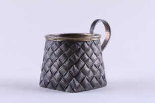 Подстаканник. Имитация плетения. Серебро 84 пробы, золочение. Россия, 1883 г.