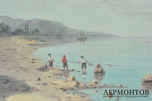 Картина Рыбаки на берегу моря. Попов, Иван Васильевич. 1890-е гг. Холст, масло.