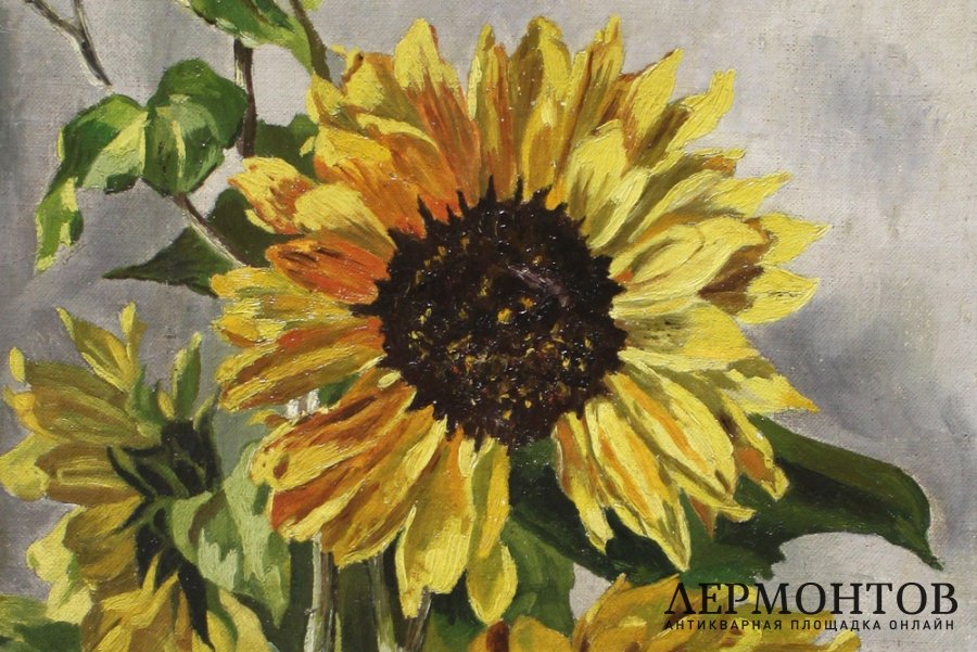 Картина Подсолнухи. Россия, художник Томиловская О., 1910 г. Холст, масло.