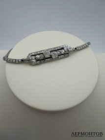 Браслет в стиле ар-деко с бриллиантами. Платина, 1920–1930-е годы
