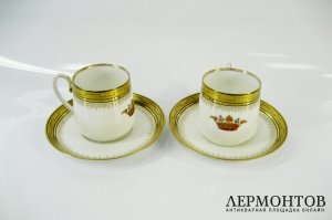 Кофейная пара. Фарфор. Европа, XIX век
