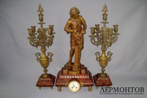 Каминный гарнитур Оружейный мастер. A. Espie. Бронза. Франция, XIX век.