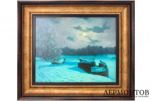 Картина. Львиная пристань при полной луне, 2021 г. Е.А. Демаков. Холст, масло.