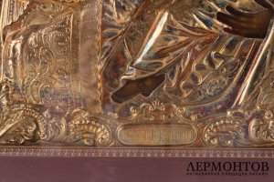 Икона Богоматерь Страстная. В окладе и киоте. Серебро 84 пробы. Ярославль, 18 в.