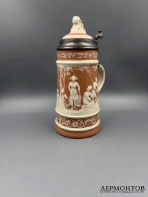 Пивная кружка «Лето». Каменная масса, олово, Villeroy & Boch, Германия, 1978 год