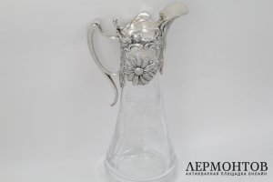 Декантер Ромашки. Серебро, хрусталь. Португалия