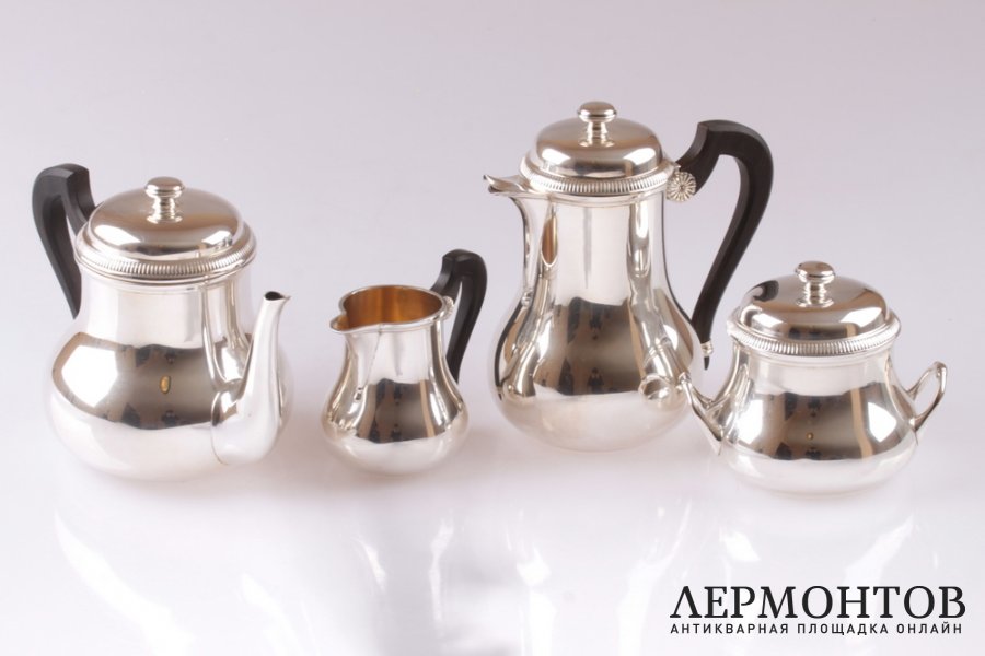 Чайный и кофейный сервиз ESCHWEGE. Серебро 950 пробы. Франция