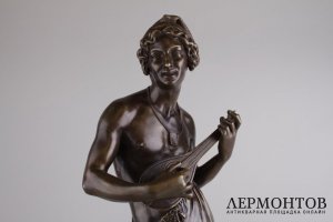 Скульптура Неополитанский музыкант. Франция, авт. С. Cumberworth, 1840 г. Бронза. 