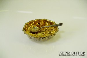 Солонка. Серебро 925 пробы, золочение. Великобритания, XIX век.