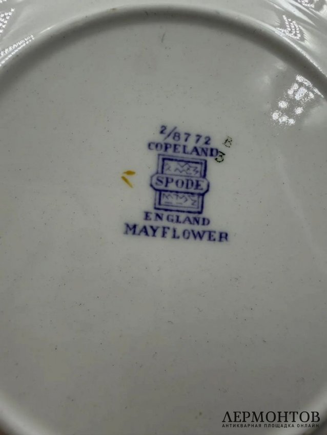 Чайная пара «Mayflower». Фаянс, роспись, Copeland Spode, Англия, 1920–1940 годы