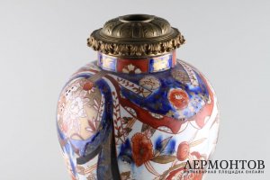 Ваза-курильница с изображением львов сиси. Роспись. Англия, подражание Японии, XIX в.