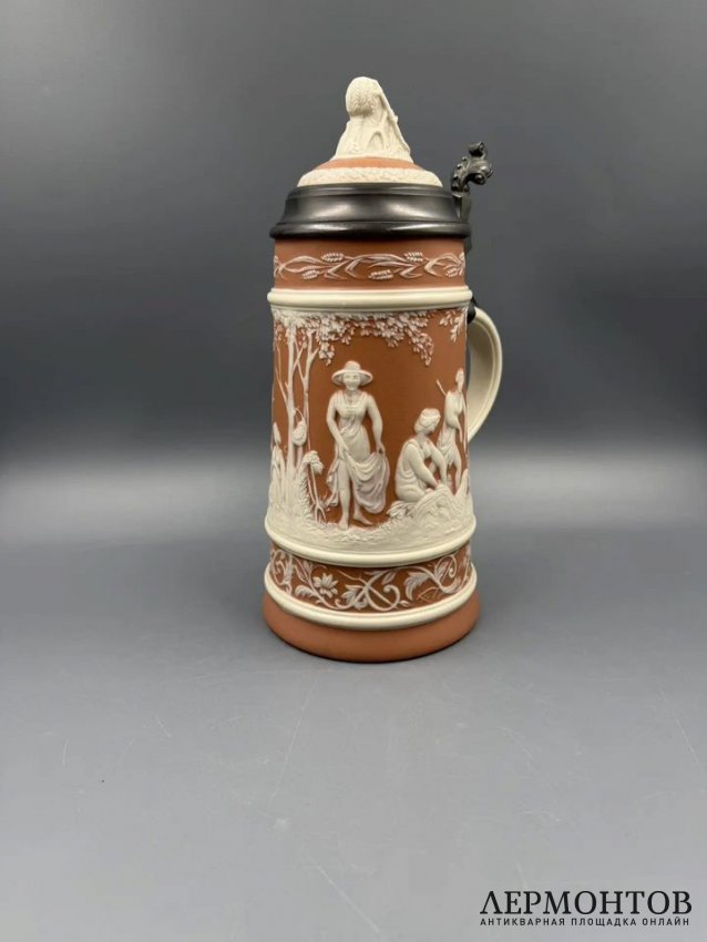 Пивная кружка «Лето». Каменная масса, олово, Villeroy & Boch, Германия, 1978 год