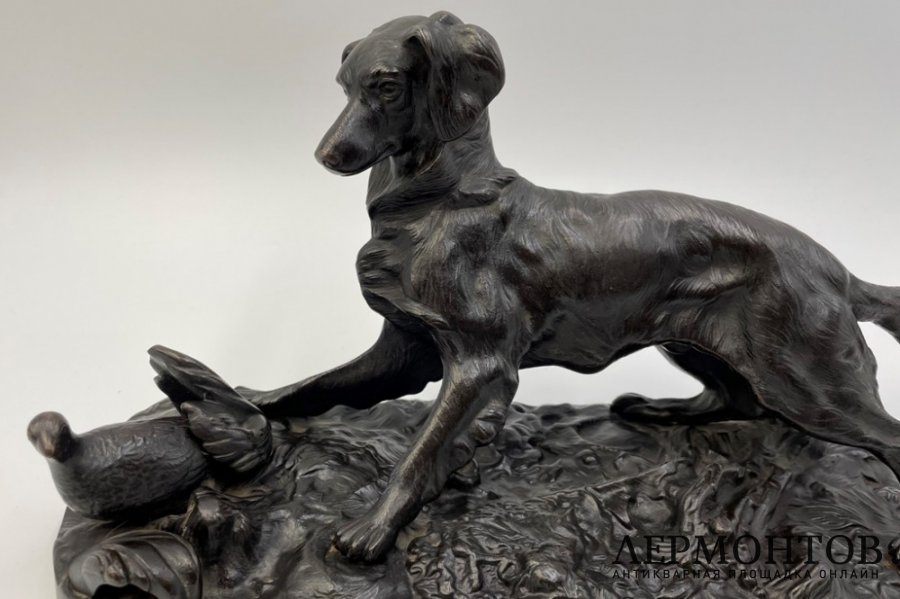 Скульптура Собака сеттер. Россия, Каслинский завод, 1911 г. Чугун.