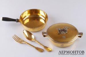 Набор для подачи закусок Christofle. Серебро 950 пробы. Франция, XIX век.