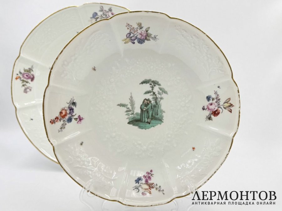 Блюдо Галантные сцены. Германия, Meissen, 18 век. Фарфор, роспись.