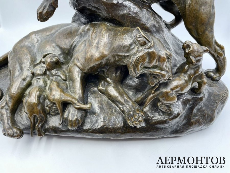 Скульптура Тигры. Франция, Masson, 19 век. Бронза, патинирование.