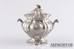 Сахарница барокко. Серебро 800 пробы. Конец XIX в. Италия