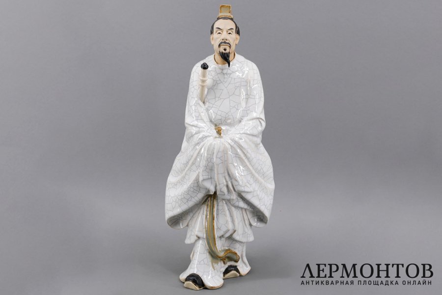 Статуэтка Цюй Люань. Керамика, роспись. Китай, скульптор Лю Чуань, 1950е. Провенанс