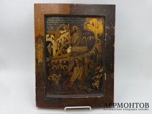 Икона старообрядческая Воскресение, Сошествие. Россия, 19 век.
