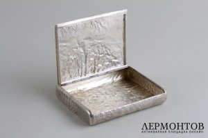 Портсигар самородок. Серебро 916 пробы. СССР, 30-40е годы XX в.