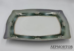 Блюда Кувшинка в ст. Модерн 3 шт. Россия, М. Кузнецов, 1900-е гг. Фарфор, роспись.