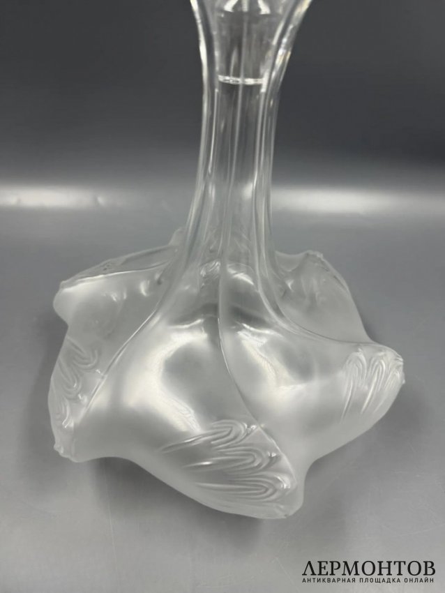 Декантер с пробкой-цветком. Хрусталь, Lalique, Франция, 20 век