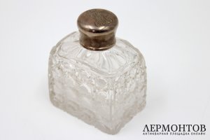 Флакон с княжеской монограммой. Серебро 84 пр., хрусталь. ИСЗ, Хлебников, 1880-90е гг