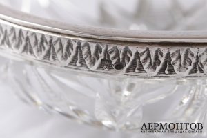 Набор вазочек для сервировки. Серебро 800, хрусталь. Польша