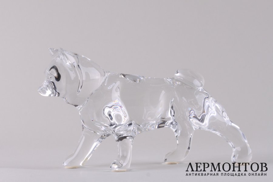 Статуэтка Собака. Франция, фирма Baccarat. Хрусталь, резьба.