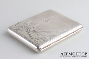Портсигар. Серебро 84 пробы. Российская империя, 12 артель, 1908-17.