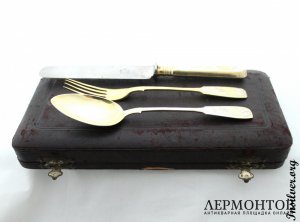 Десертный набор "Эгоист". Аристархов. Серебро 84. Россия