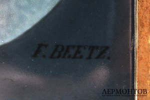 Пласт Путти. Фарфор, живопись. Франция, 19 век.  Худ. F.Beetz