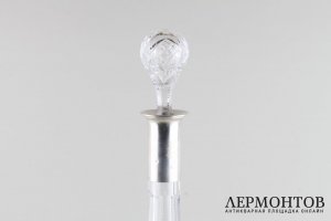 Графин. Хрусталь, серебро 800 пробы. Германия, 1900е-1930е.